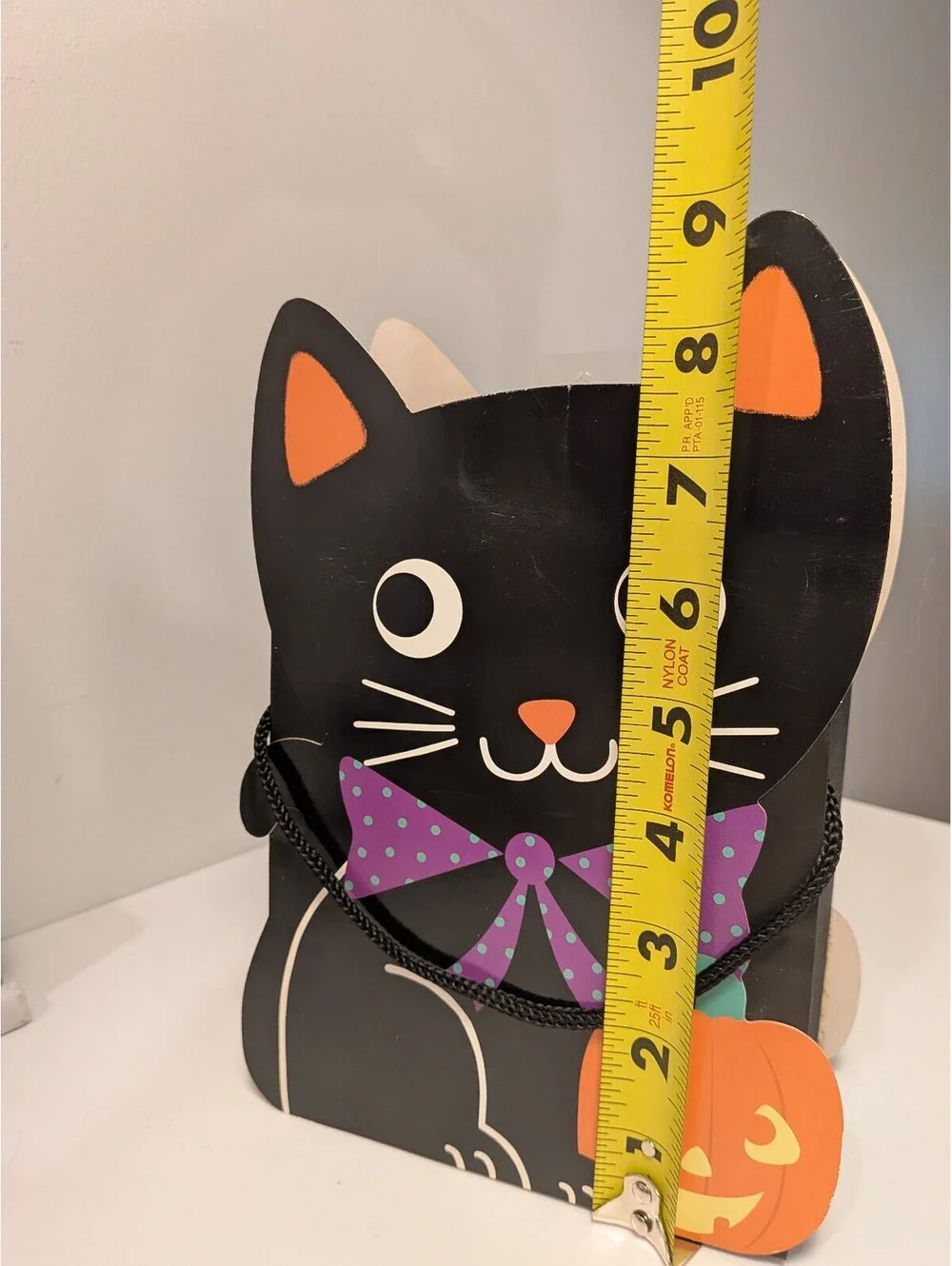 Vintage Hallmark Black Gift Bag 9 inch Tall Vtg Halloween Autumn Decor Pumpkin